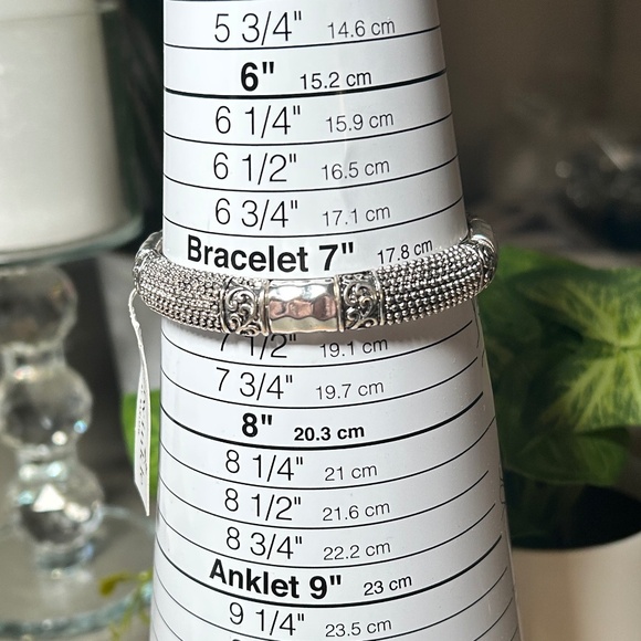 Periwinkle By Barlow Ornate Silver Tone Bangle Bracelet - Picture 8 of 8